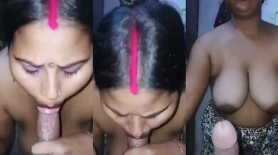 Sexy Bhojpuri randi with sindoor sucking big lund