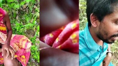 Adivasi lady with hairy pussy fucking in jungle and bedroom