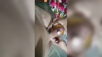 Aunty drinking orange juice from dickhead