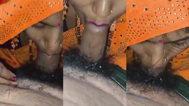 Sanskari Rajasthani Bhabhi sucking jeth and drinking his cum