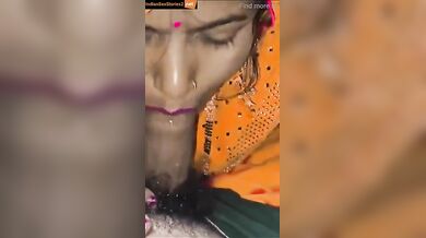 Sanskari Rajasthani Bhabhi sucking jeth and drinking his cum