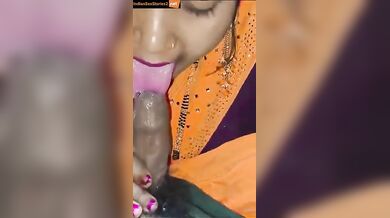 Sanskari Rajasthani Bhabhi sucking jeth and drinking his cum