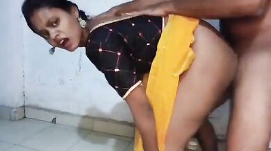 Gay man’s wife in saree blouse fucked by top guy