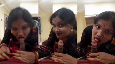 Sexy looking bhojpuri bhabhi sucking and kissing lund