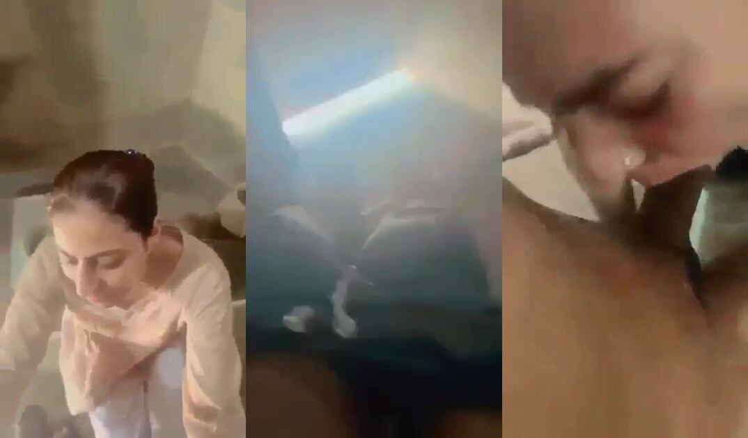 Pakistani Bhabhi sucking big cock in viral toilet sex video