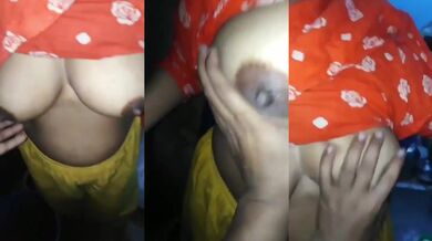 Dehati widow mami papaya sized boobs pressing video