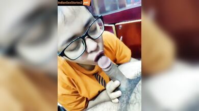 Hot desi Bhabhi sucking cock for her lover