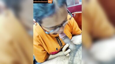 Hot desi Bhabhi sucking cock for her lover