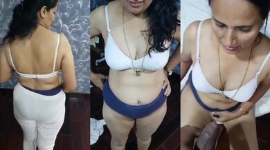 Telugu aunty and lover's clear audio blowjob mms