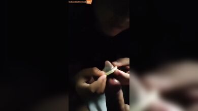 Desi bengali gf putting condom on cock and showing tanker boobs