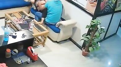 Boss and Bhabhi romance caught in office CCTV