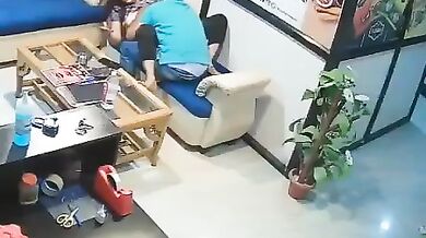 Boss and Bhabhi romance caught in office CCTV