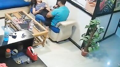Boss and Bhabhi romance caught in office CCTV