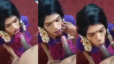 South Indian cross dresser cock sucking mms