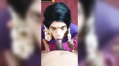 South Indian cross dresser cock sucking mms