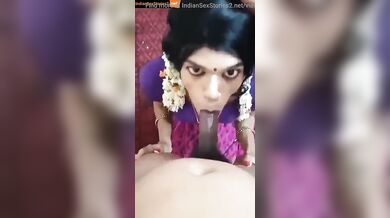 South Indian cross dresser cock sucking mms