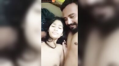 Punjabi girlfriend sucking big cock at lover’s house