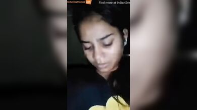 Hairy pussy cousin girl riding with smile!