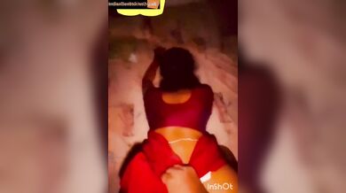 Mallu mom in red saree and blouse ass fucked