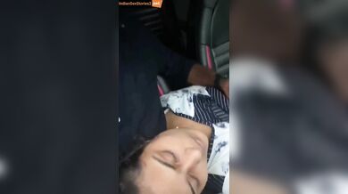 Telugu girl boobs pressing in car with boss