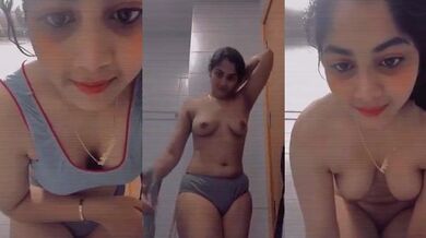 Bangalore hot Bhabhi nude stripping in bathroom mms