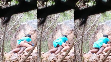 Telugu Bhabhi riding on lover’s cock in secret outdoor mms