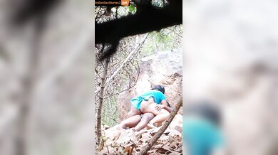 Telugu Bhabhi riding on lover’s cock in secret outdoor mms