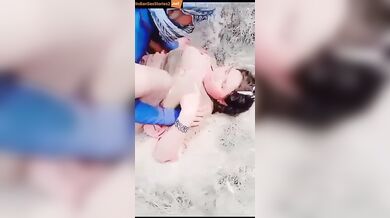 Pashto bhabhi fucked by 2 cocks in outdoor threesome