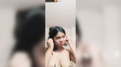 Chubby boobs girlfriend showing hairy pussy to lover