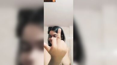 Chubby boobs girlfriend showing hairy pussy to lover