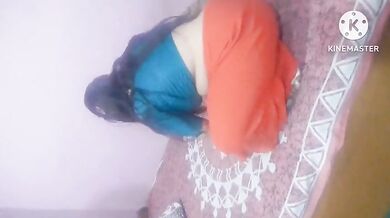 Stepmom maal aunty in orange petticoat fucked by son