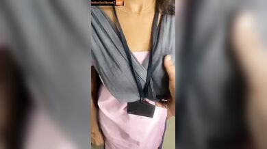 Young tamil office girl boobs pressing mms