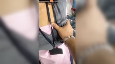 Young tamil office girl boobs pressing mms