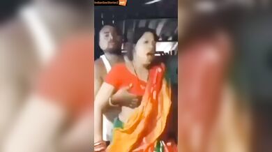 Orange saree village bhabhi in xxx affair video