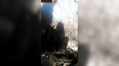 Desi aunty outdoor sex with secret lover in forest