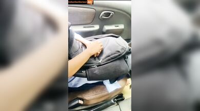 Hairy college girl and professor xxx car sex video