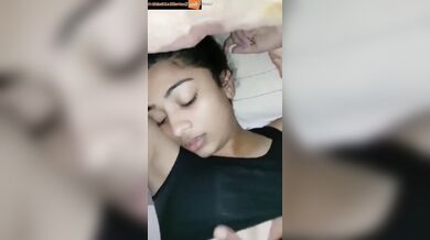 Girl in sports bra gets boobs pressing while being fucked