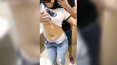 Thick NRI bitch fucked by white cock in mirror selfie