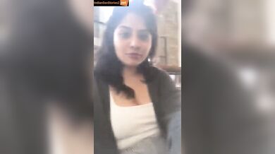 NRI girl boobs flashing in public place