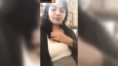 NRI girl boobs flashing in public place