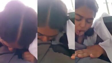 Mumbai college girl sucks boyfriend in heavy traffic