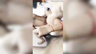 Desi mom shared by stepson in hot threesome blue film