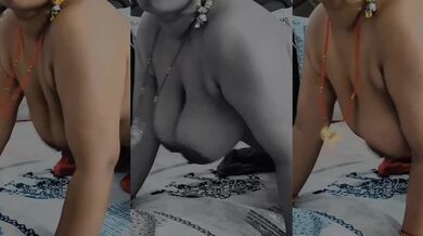 Big tits Indian housewife mami taking in doggy (boobs show)