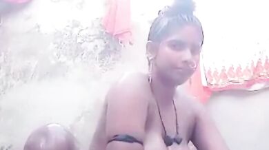 Pure dehati Bhabhi showing all holes in bathroom mms