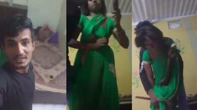 Young devar and hot bhabhi boobs pressing mms clip