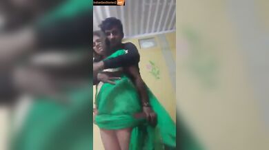 Young devar and hot bhabhi boobs pressing mms clip
