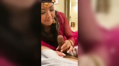 Punjabi bhabhi sucking big cock of her husband
