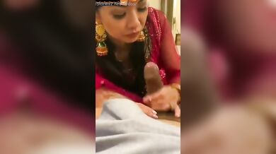 Punjabi bhabhi sucking big cock of her husband