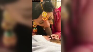 Punjabi bhabhi sucking big cock of her husband