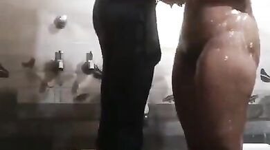 Busty bhabhi hot bathroom scene with young guy